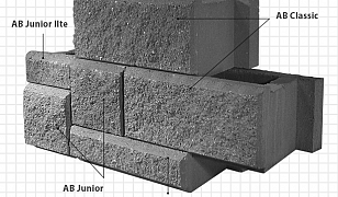 Allan Block Ashlar Blend - AB Classic, AB Junior Lite,  AB Junior and AB Lite Stone