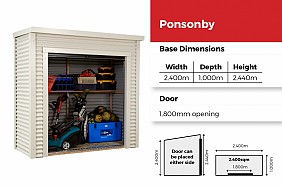 Ponsonby Shed - 2.400W x 1.000D